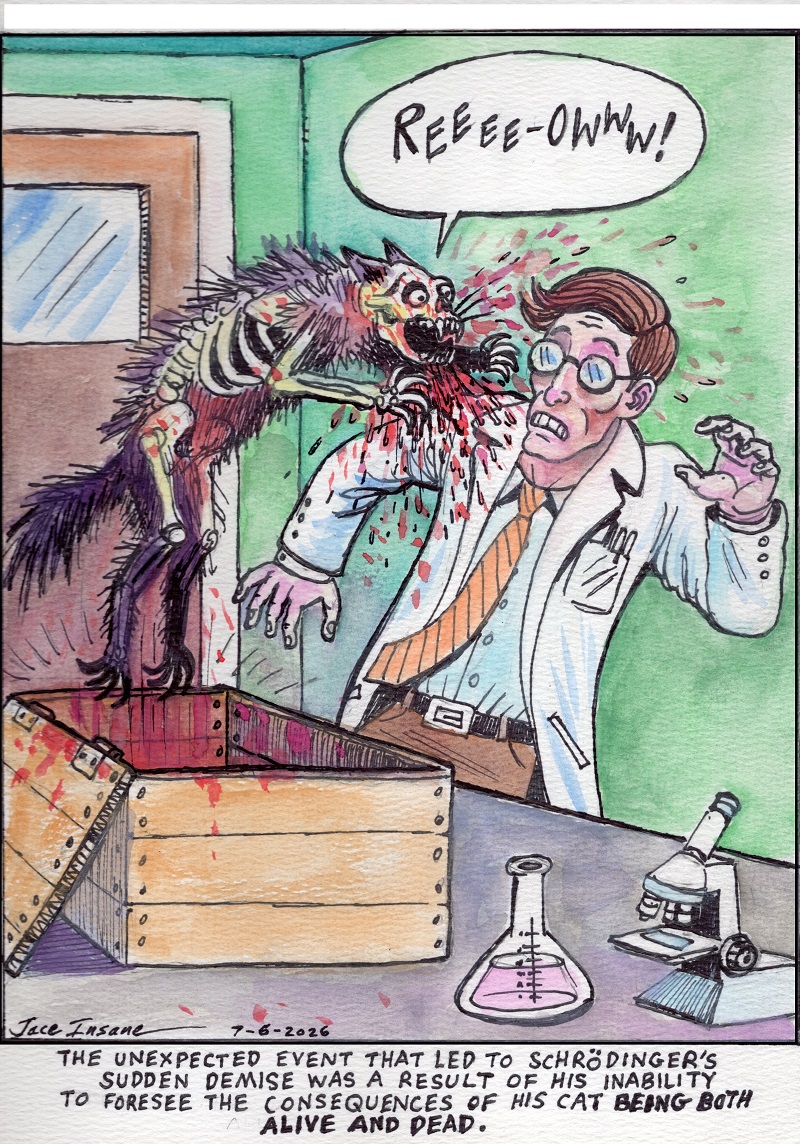 A cartoon about Schrodinger's Cat